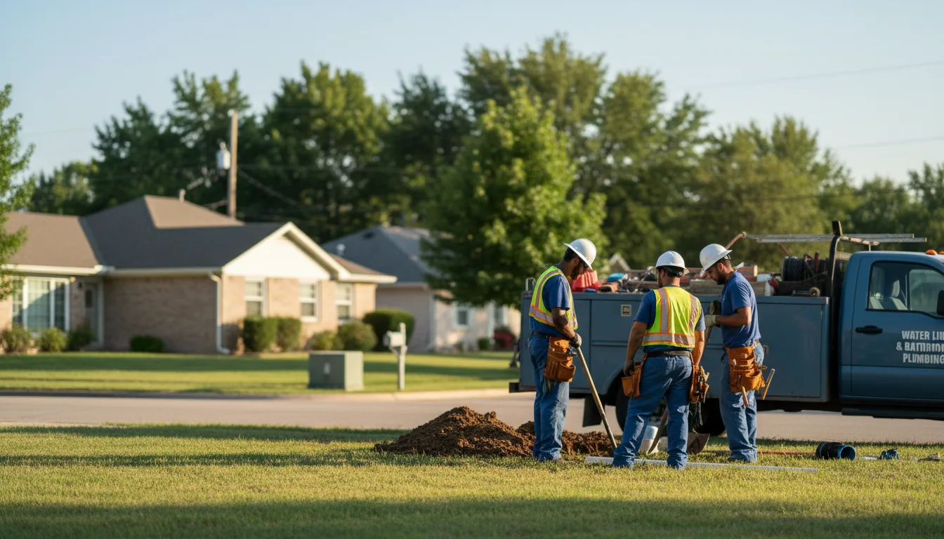 Residential water line and bathroom plumbing service in Plainville, CT